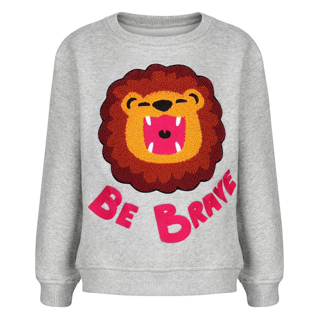 KIDS SWEATSHIRT LION Grey Melange