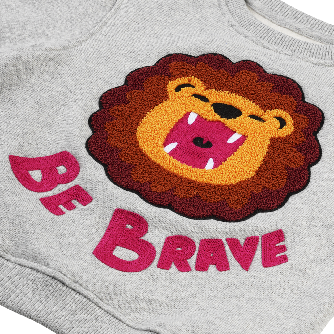 KIDS SWEATSHIRT LION Grey Melange