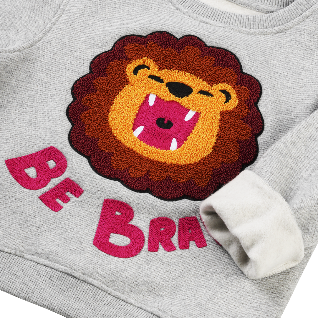 KIDS SWEATSHIRT LION Grey Melange