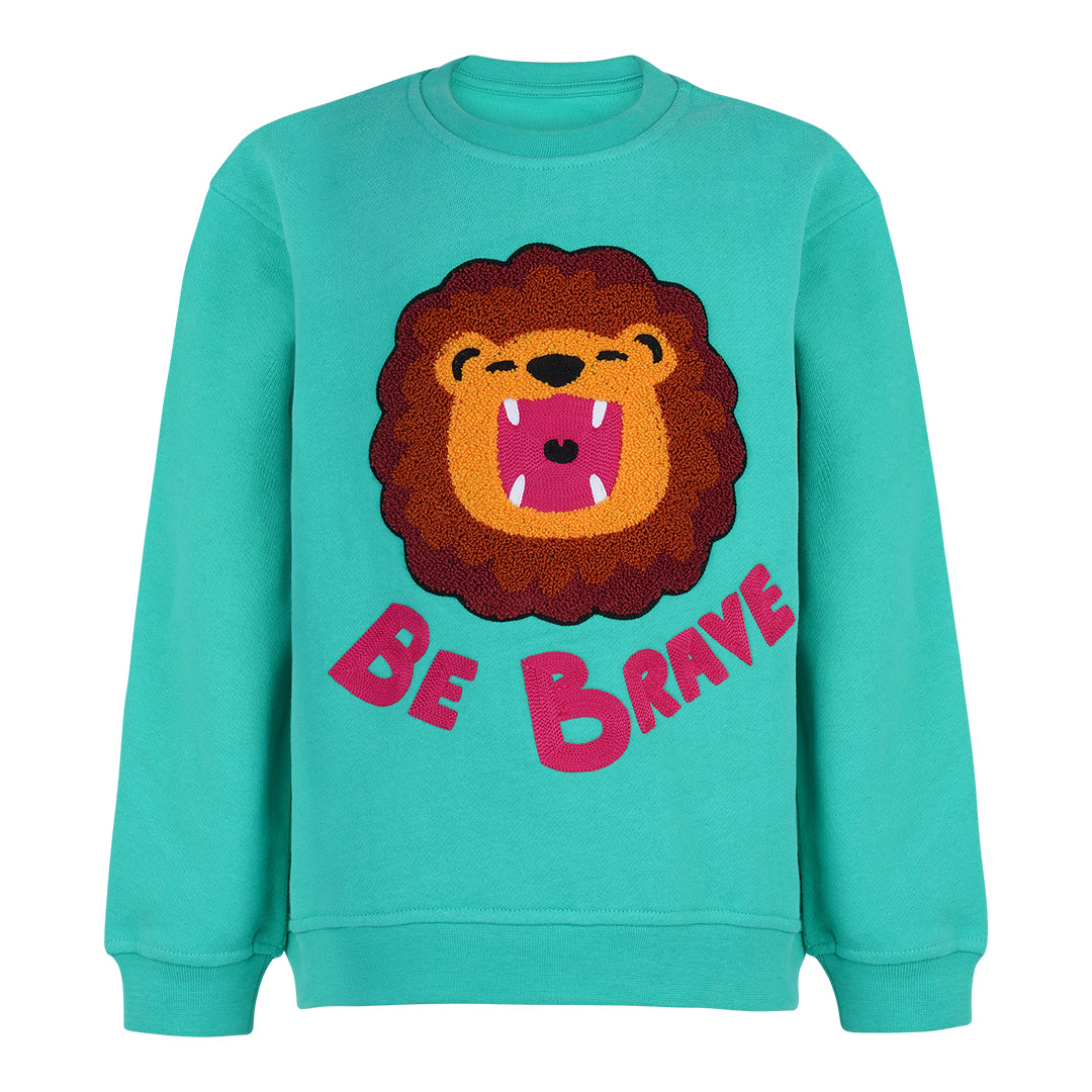 KIDS SWEATSHIRT LION Jungle Green