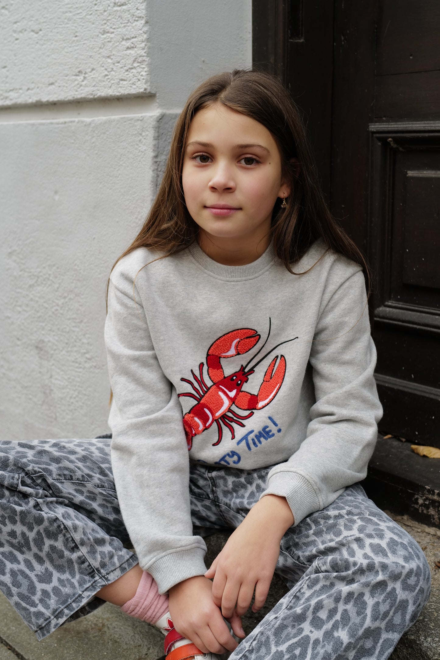 KIDS SWEATSHIRT LOBSTER Grau meliert