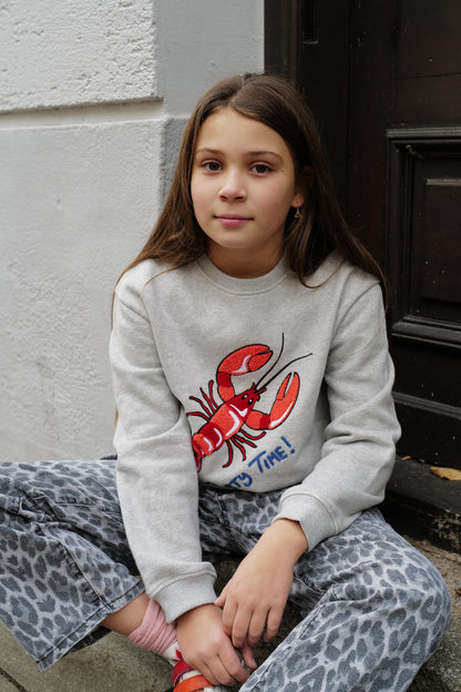 KIDS SWEATSHIRT LOBSTER Grau meliert