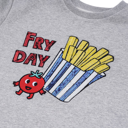 KIDS SWEATSHIRT FRITTE Grau meliert