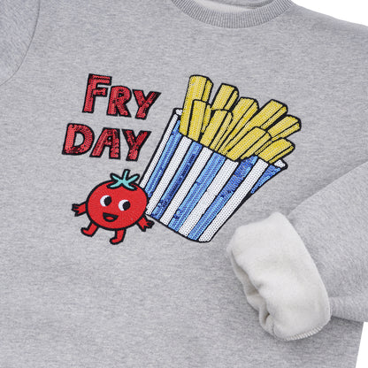 KIDS SWEATSHIRT FRITTE Grau meliert