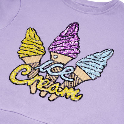 KIDS SWEATSHIRT ICECREAM Lavender