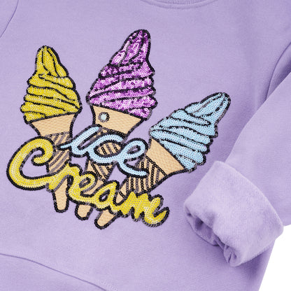 KIDS SWEATSHIRT ICECREAM Lavender