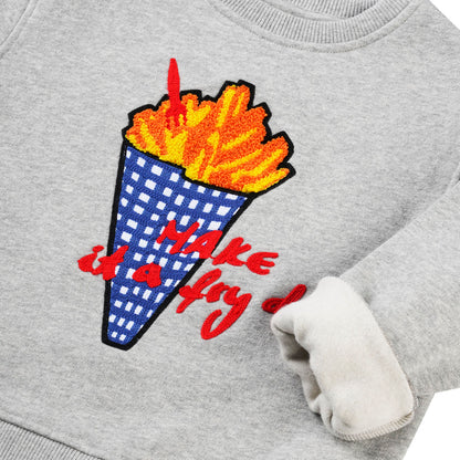 KIDS SWEATSHIRT FRITTE Grau meliert