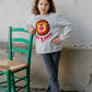 KIDS SWEATSHIRT LION Grau meliert