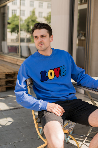 SWEATSHIRT ADULTS Unisex LOVE Royal Blue