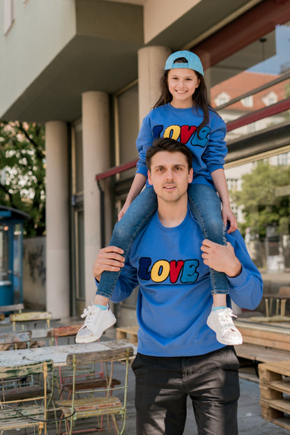 SWEATSHIRT ADULTS Unisex LOVE Royal Blue