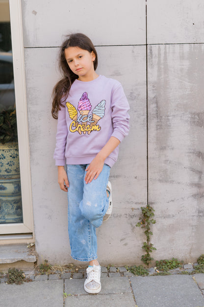 KIDS SWEATSHIRT ICECREAM Lavender