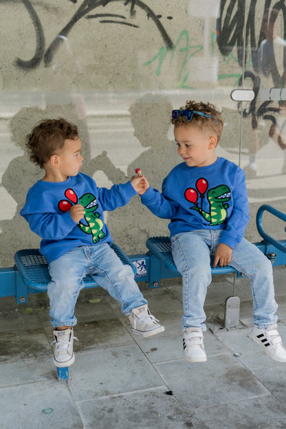 KIDS SWEATSHIRT DINOSAUR Royal Blue
