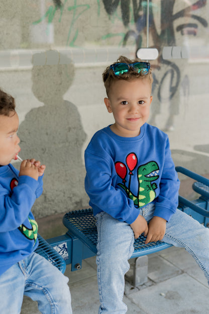 KIDS SWEATSHIRT DINOSAUR Royal Blue
