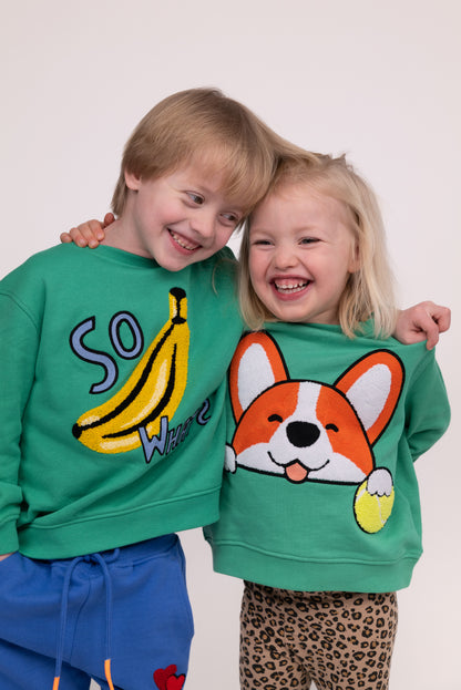 KIDS SWEATSHIRT CORGI Jungel Grün