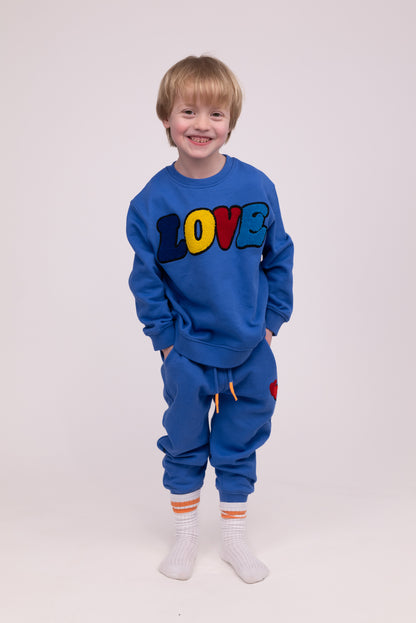 KIDS SWEATPANTS HEART Royal Blue