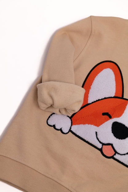 KIDS SWEATSHIRT CORGI Sand