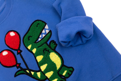 KIDS SWEATSHIRT DINOSAUR Royal Blue