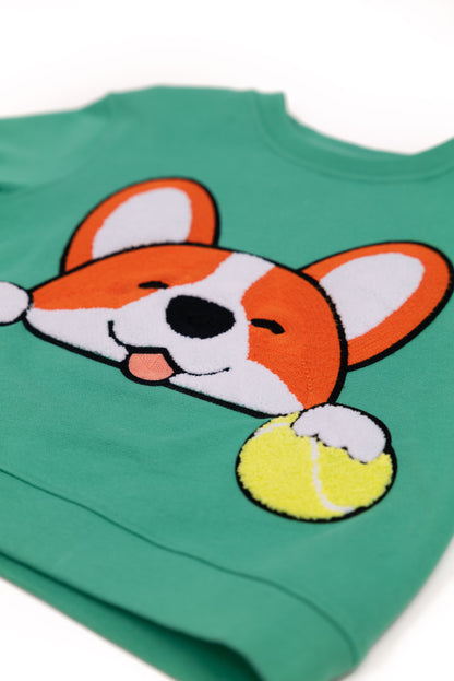 KIDS SWEATSHIRT CORGI Jungel Grün