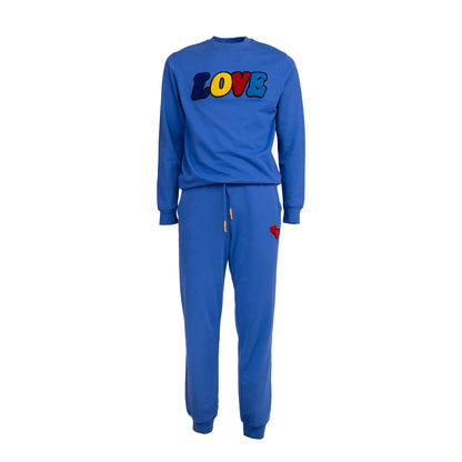 SWEATPANTS ADULTS Unisex HEART Royal Blue
